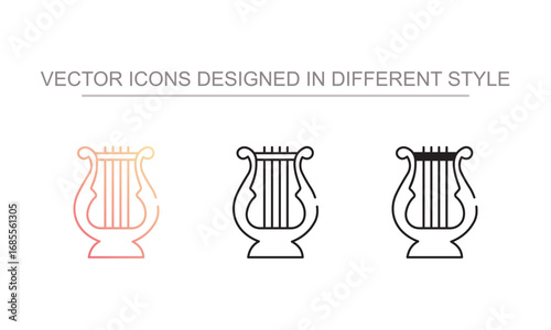 Lyre icon design with white background stock illustration