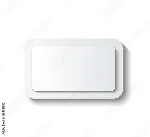 White rectangular object with layered design, slightly embossed