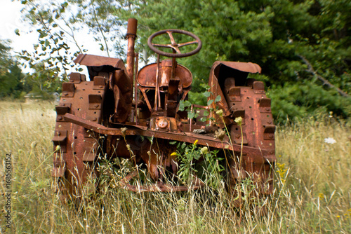 old rusty tractor
