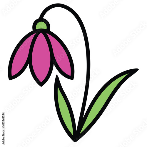 snowdrop flower outline icon
