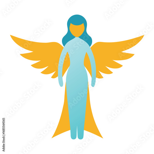 Festive christmas angel illustration with colorful elements