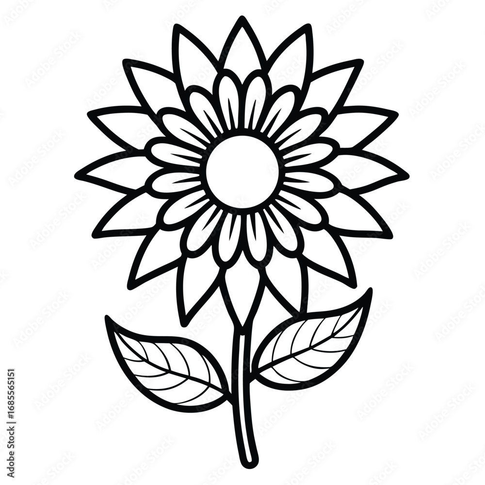 sunflower flower outline icon