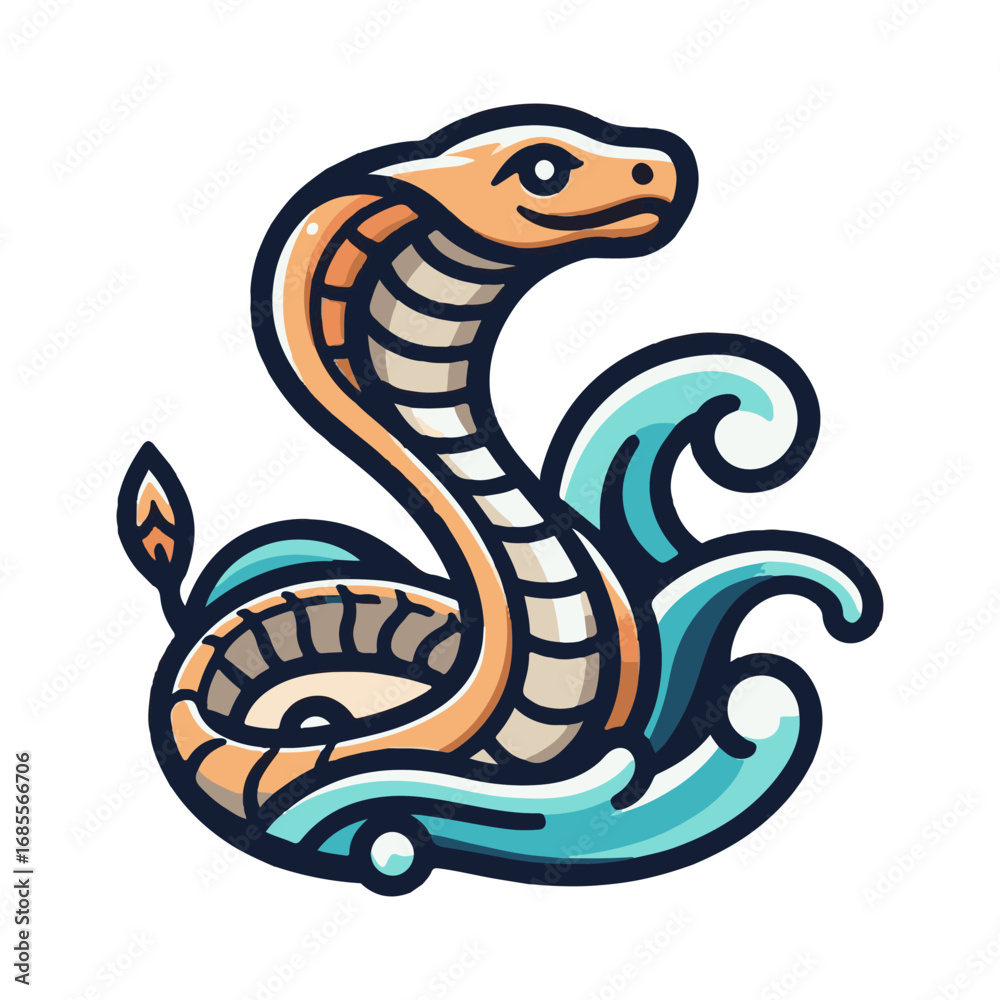 Fototapeta premium cobra snake illustration design