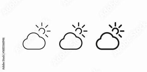 sun with cloud icon sign vector
