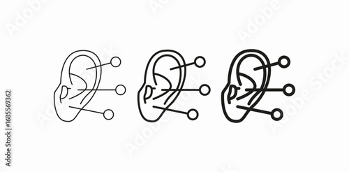 acupuncture ear healing icon sign vector