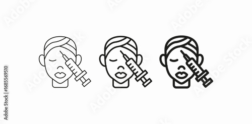 botox cosmetic injection icon sign vector