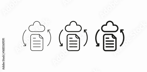 document cloud sync icon sign vector
