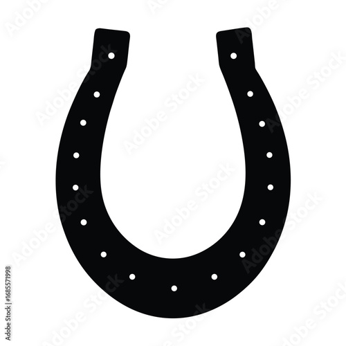 Classic iron horseshoe silhouette for good luck and western themes