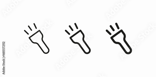 flashlight with light icon sign vector