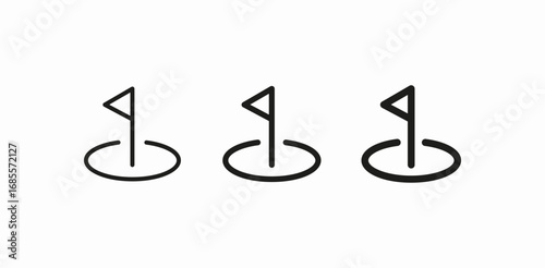 flag in hole icon sign vector