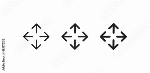 four directional arrows icon sign vector