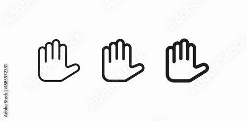 open palm hand icon sign vector