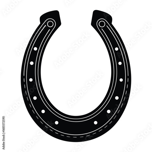 Classic iron horseshoe graphic design
