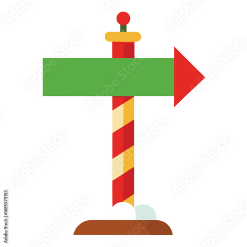 Festive christmas north pole signboard vector illustration