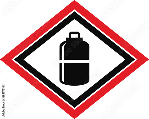 Hazard symbol gas cylinder dangerous flammable chemical warning vector