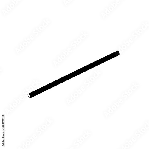 Straw silhouette vector flat design.