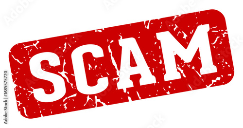 scam rectangular sign. scam stamp