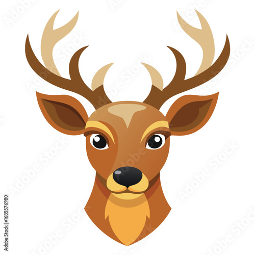 Festive christmas reindeer illustration with colorful elements