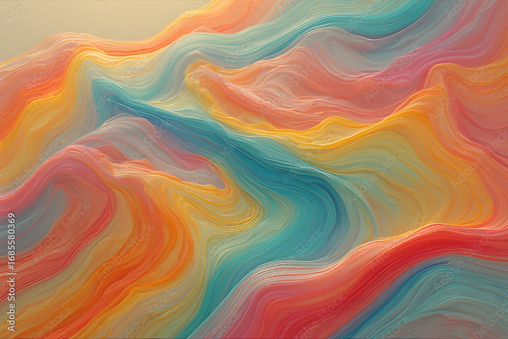 Obraz premium Amber_Fractal_Mountain_Landscape