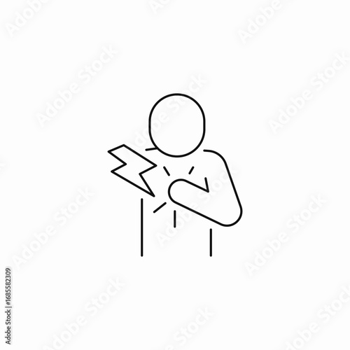 man with heart pain icon sign vector