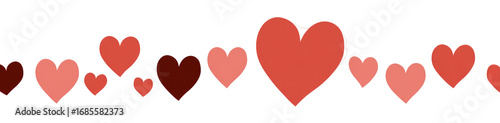 Free Download Pixelated hearts in a row, various shades of red - GFXLoad