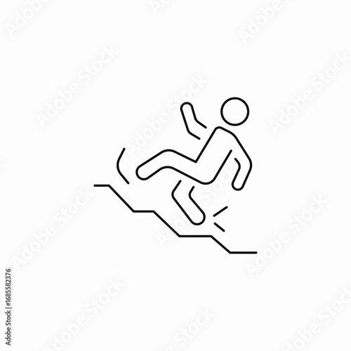 person falling downstairs icon sign vector