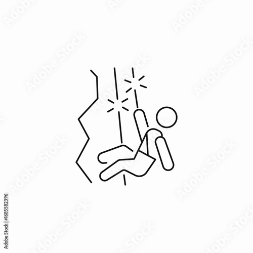 person falling from cliff icon sign vector
