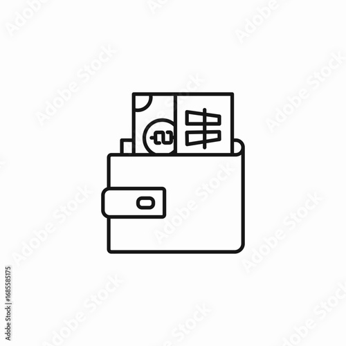 wallet with money icon sign vector