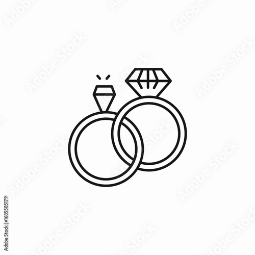 two diamond rings icon sign vector