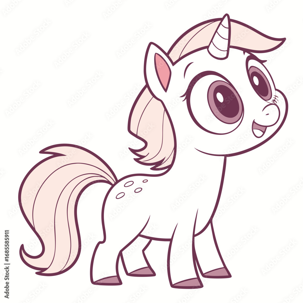 Fototapeta premium pink horse cartoon