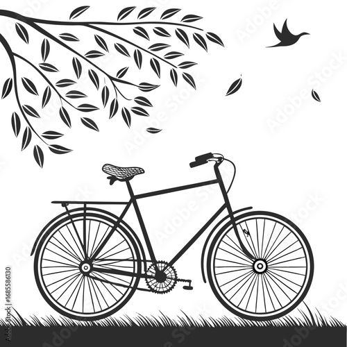 vintage bicycle vector illustration