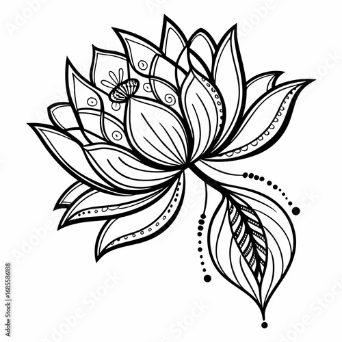 black and white flower