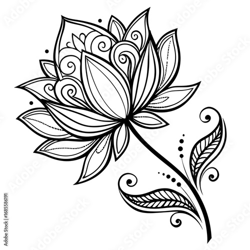 black and white flower