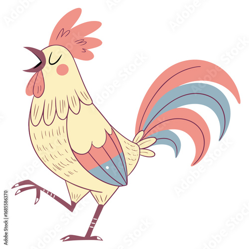 rooster with a flower
