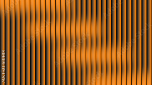 Abstract Background warm, modern pattern of vertical, rich orange bars with a subtle black gradient, creating a three-dimensional glass effect