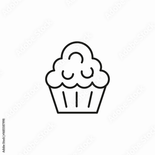 delicious dessert cupcake icon sign vector