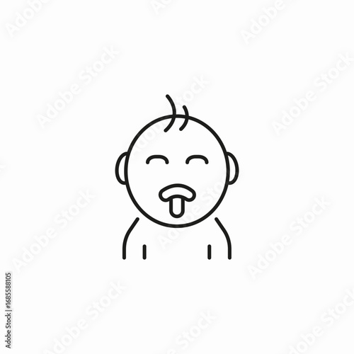 happy baby pacifier icon sign vector
