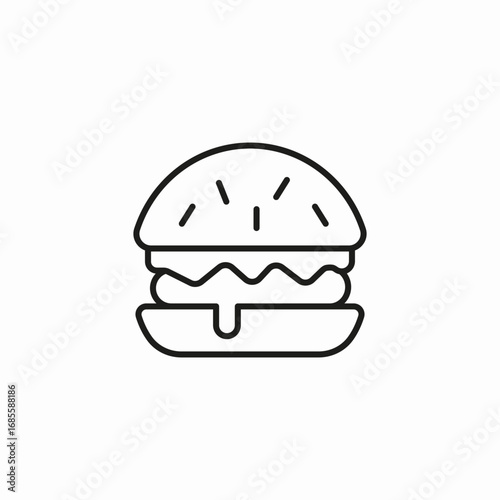 juicy beef burger icon sign vector