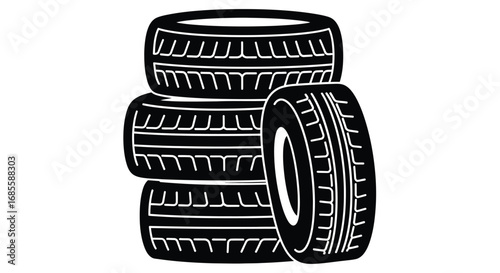 Stack of Car Tires – Vehicle Parts Illustration