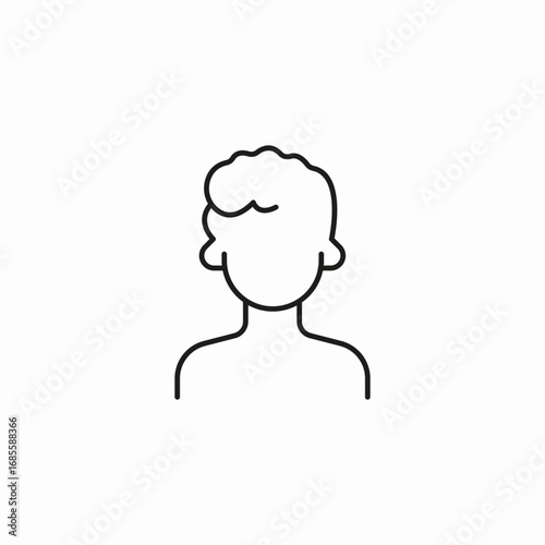 male with curly hair icon sign vector