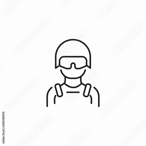 soldier protective gear icon sign vector