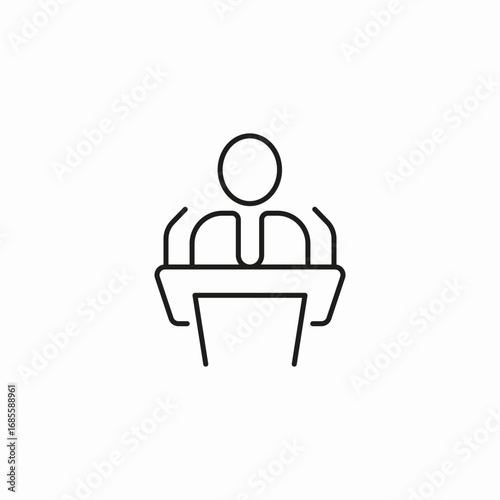 speaker at podium icon sign vector