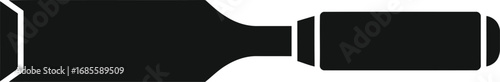 Simple black silhouette of a woodworking chisel tool