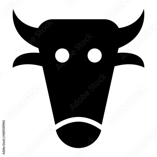 Cow Head Icon – Farm Animal Symbol