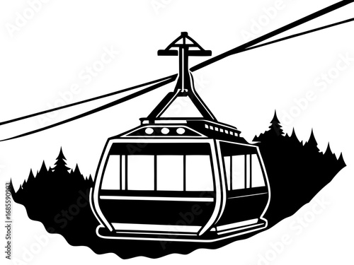 Ski Lift Mountain Adventure Logo