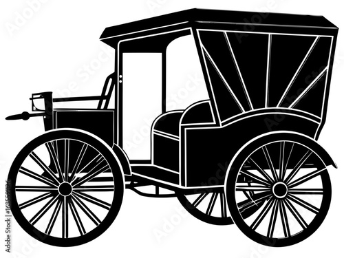 Antique Rickshaw Silhouette