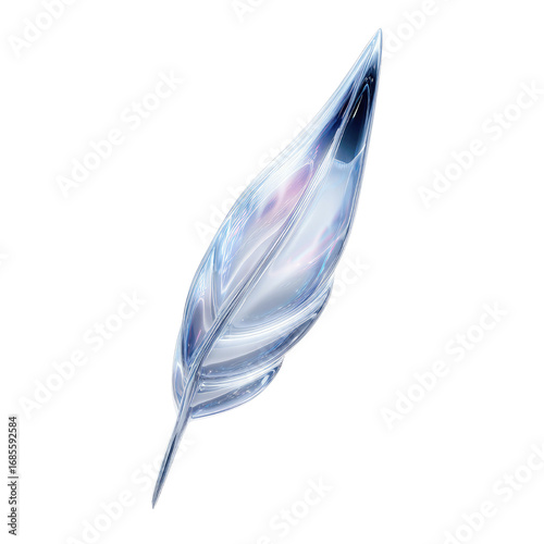 Abstract Glass Feather Digital Art of Light and