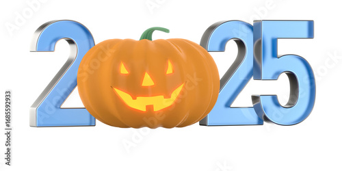 Spooky halloween pumpkin on...