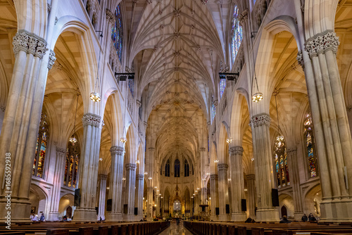 USA, New York, New York City, Midtown Manhattan, St. Patrick's Cathedral, Interior