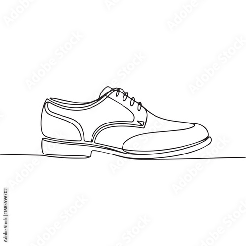 Continuous line of sneakers.Single one line art of sneakers , One continuous line illustration of an sneakers isolated on white background.
